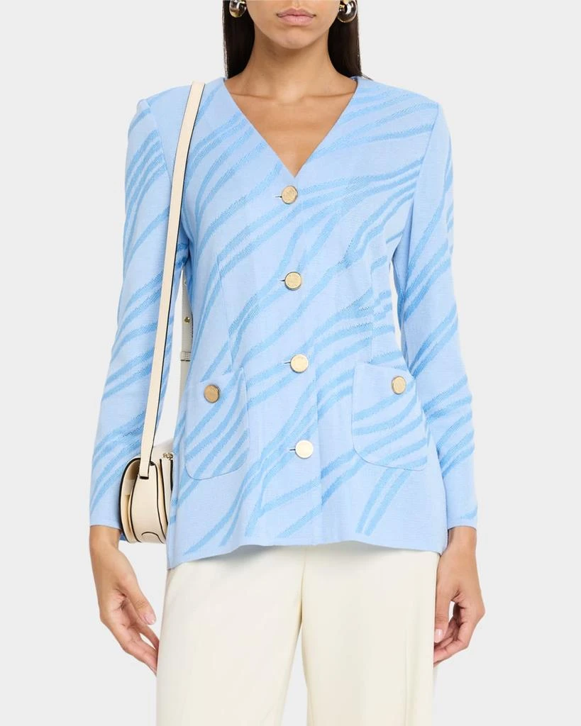 Misook Tonal Abstract Knit Heritage Fit Jacket 4