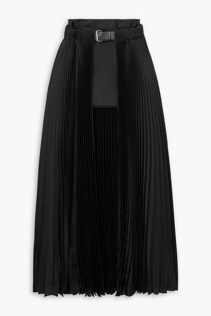 Peter Do Belted pleated satin maxi skirt