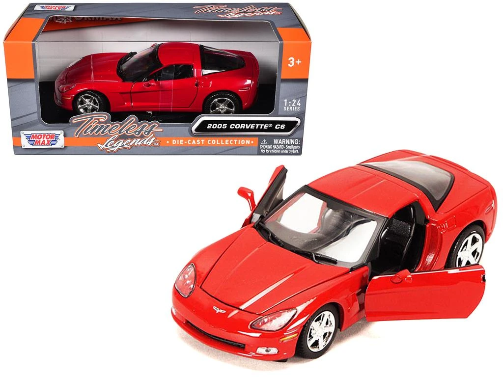 Motormax 2005 Chevrolet Corvette C6 Coupe Red 1/24 Diecast Model Car by 1