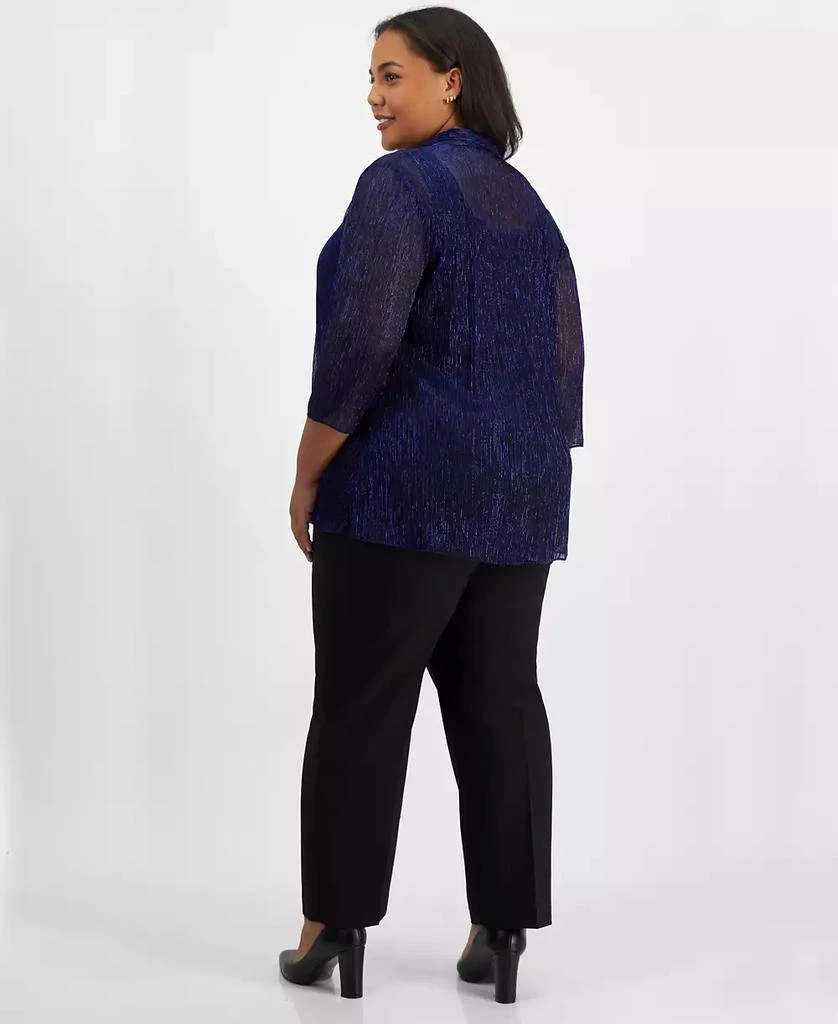 Alex Evenings Plus Size Foldover Jacket & Scoop-Neck Top 2