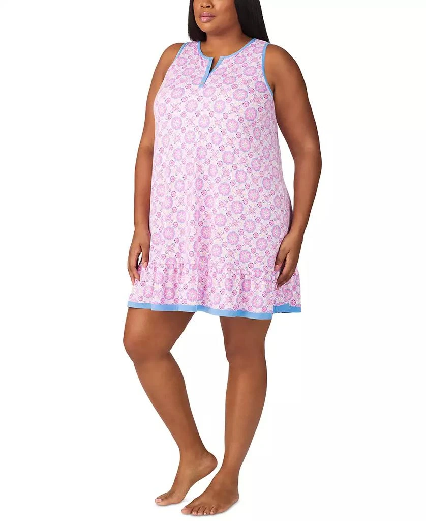 Ellen Tracy Plus Size Printed Ruffled-Hem Nightgown 3