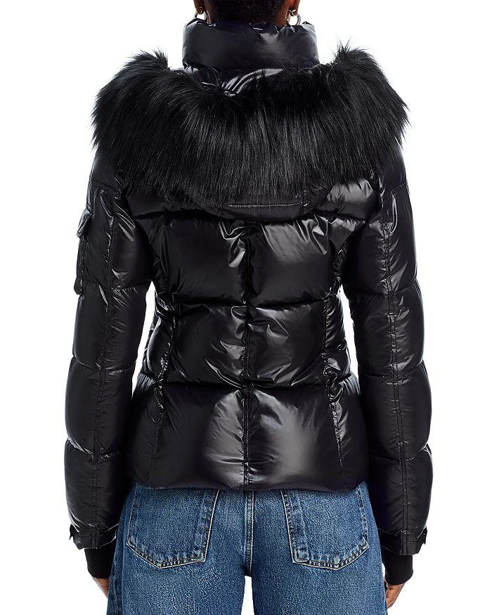 AQUA Faux Fur Trim Gloss Puffer Jacket - Exclusive 3