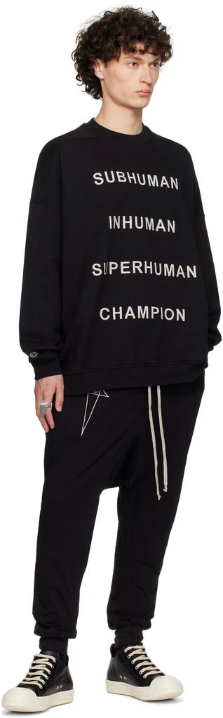 Rick Owens Black Champion Edition Jumbo Sweatshirt 4