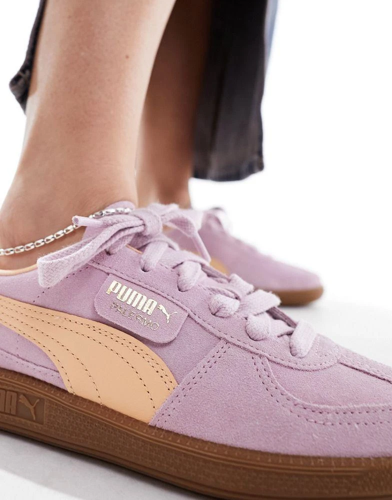 Puma Puma Palermo trainers in lilac and orange 4