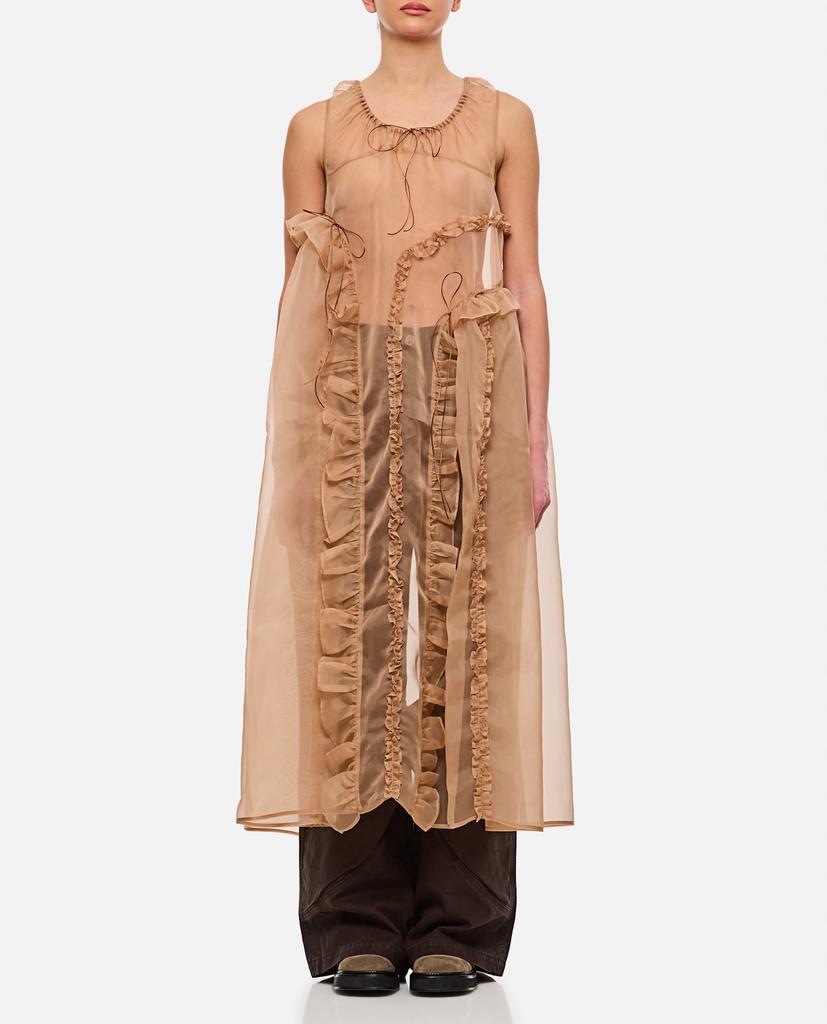 CECILIE BAHNSEN Opal Ruffle Silk Satin Dress