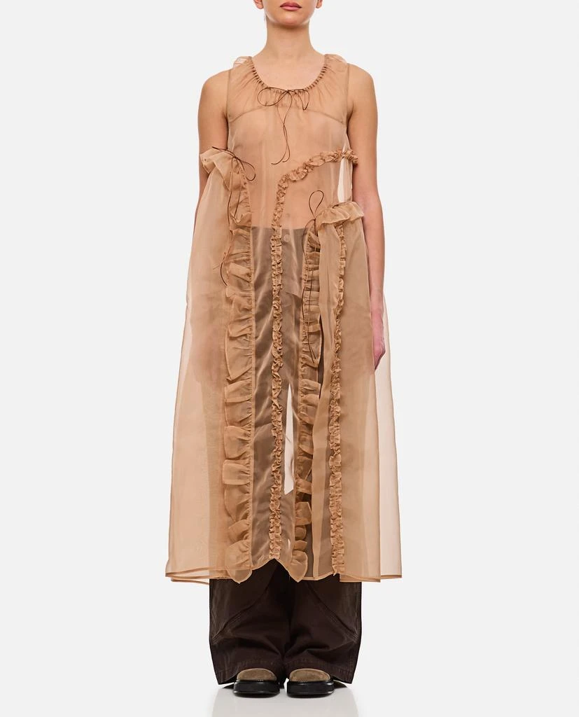 CECILIE BAHNSEN Opal Ruffle Silk Satin Dress 1