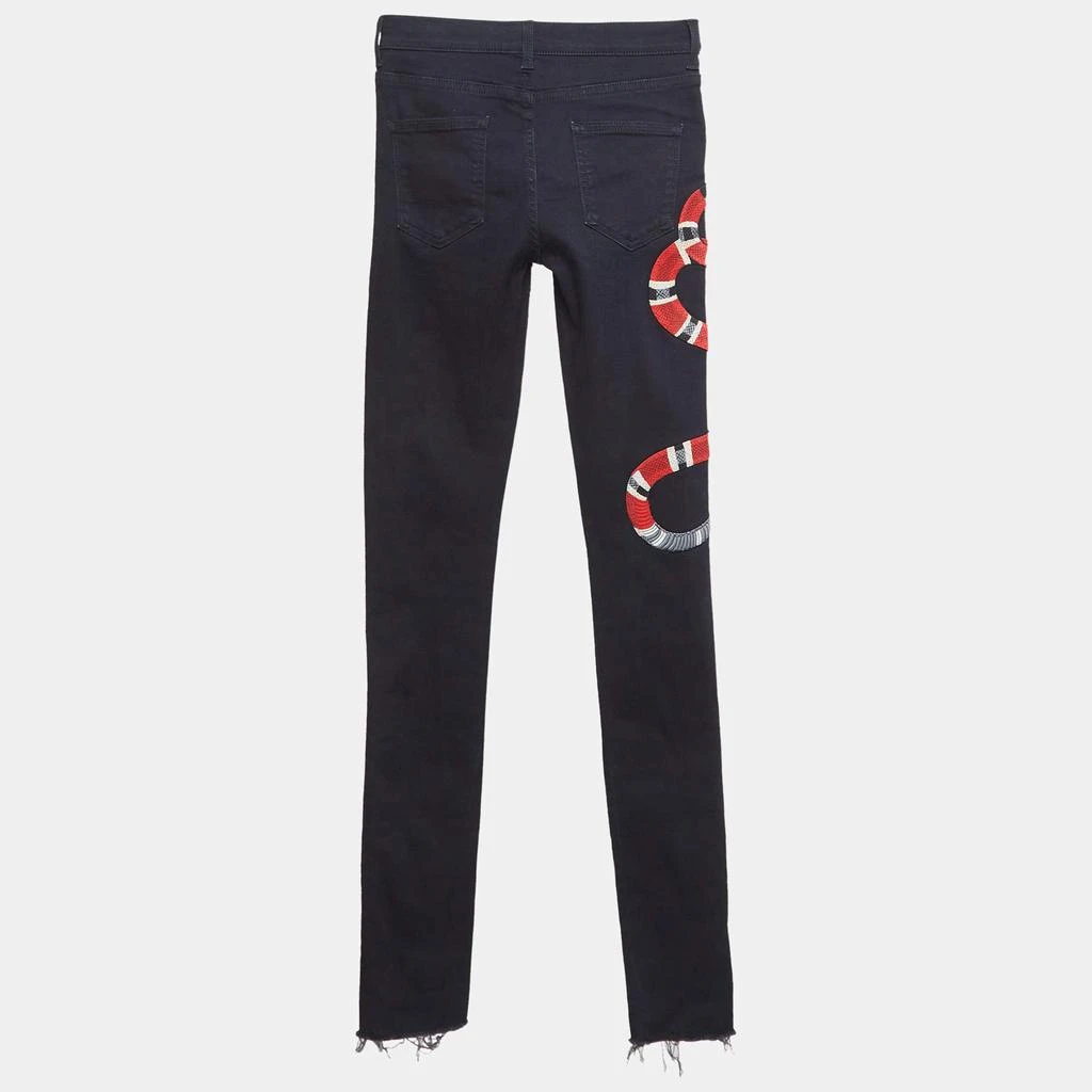 Gucci Gucci Black Snake Applique Denim Skinny Fit Jeans S Waist 26" 2