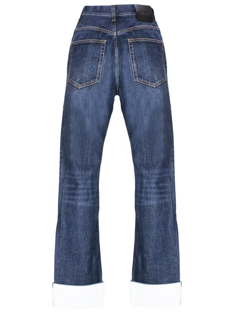 Loewe Loewe Straight Leg Turn-Up Hem Jeans