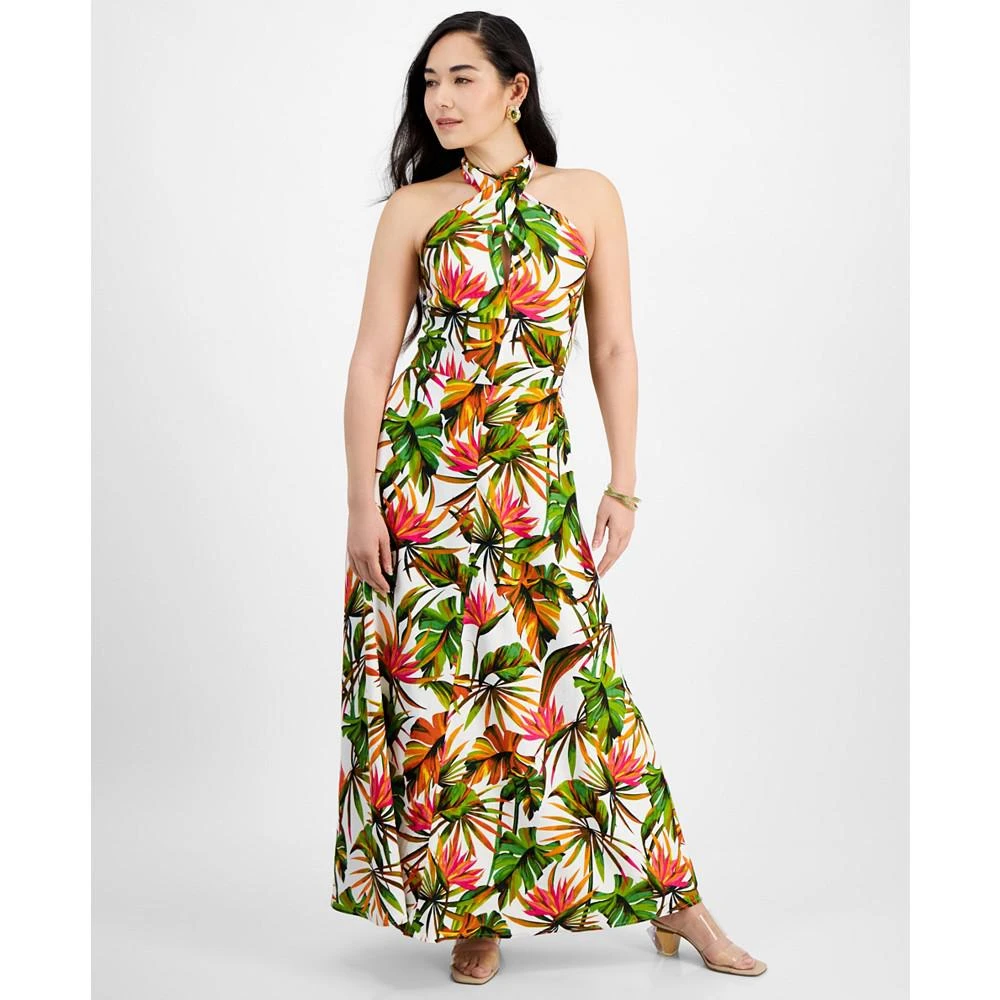 INC International Petite Linen-Blend Halter Maxi Dress, Created for Macy's 1