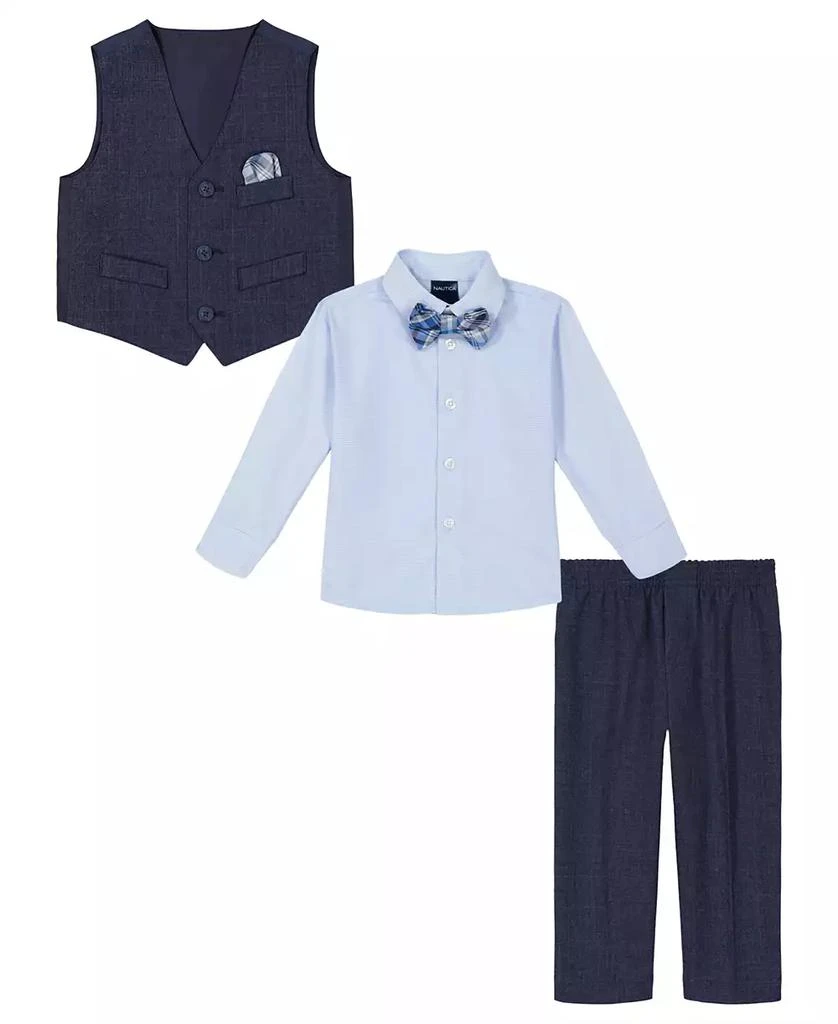 Nautica Baby Boys Striated Twill Vest 4-Piece Set 2