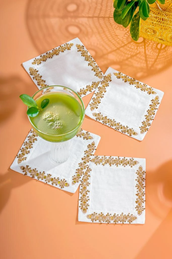 Tiramisu The Aurelia Beaded Cocktail Napkins – Set of 4 2