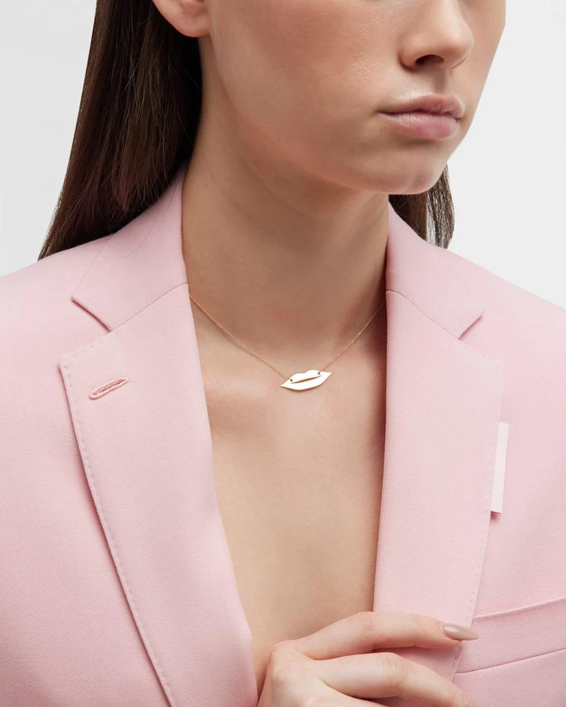 Ginette NY French Kiss Rose Gold Necklace 5