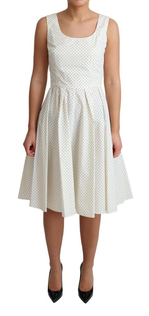 Dolce & Gabbana Dolce & Gabbana White Polka Dotted Cotton A-Line Dress