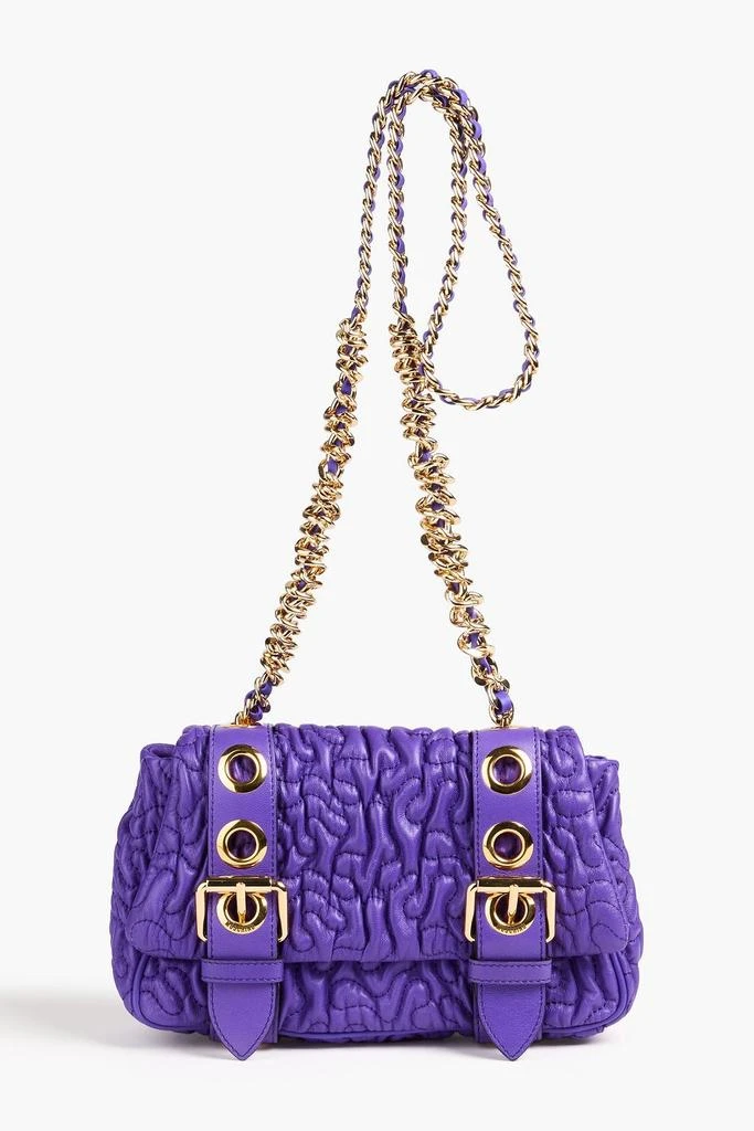 Moschino Destroyed Chain buckle-embellished quilted leather cross-body bag 1