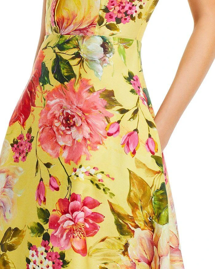 Teri Jon Bold Floral Print Shirt Midi Dress 7