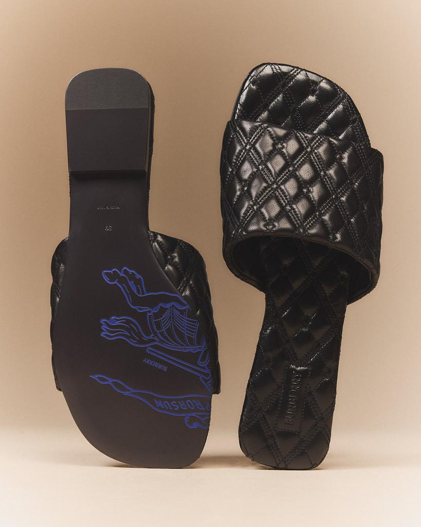 Burberry Quilted Leather Flat Slide Sandals