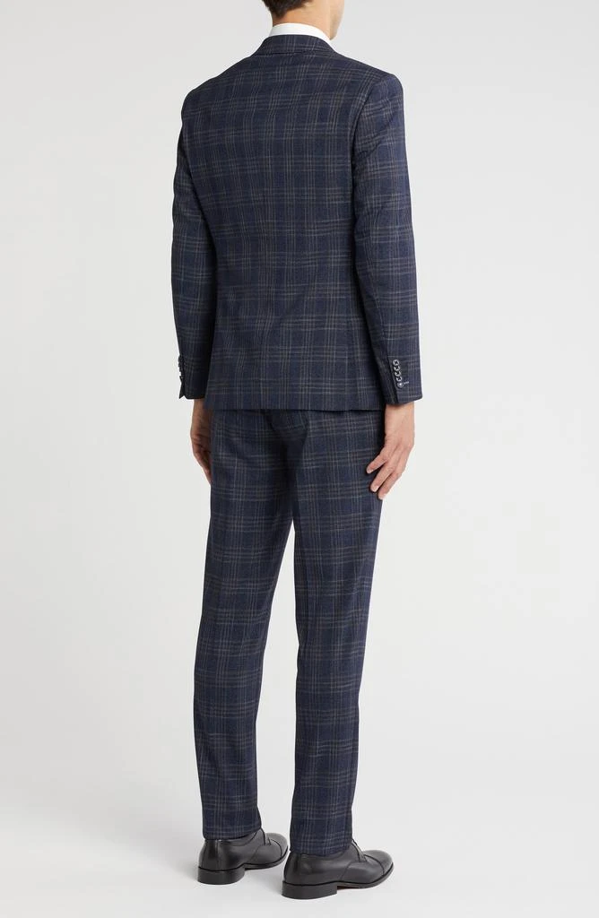 English Laundry Plaid Trim Fit Peak Lapel Two-Piece Suit 2