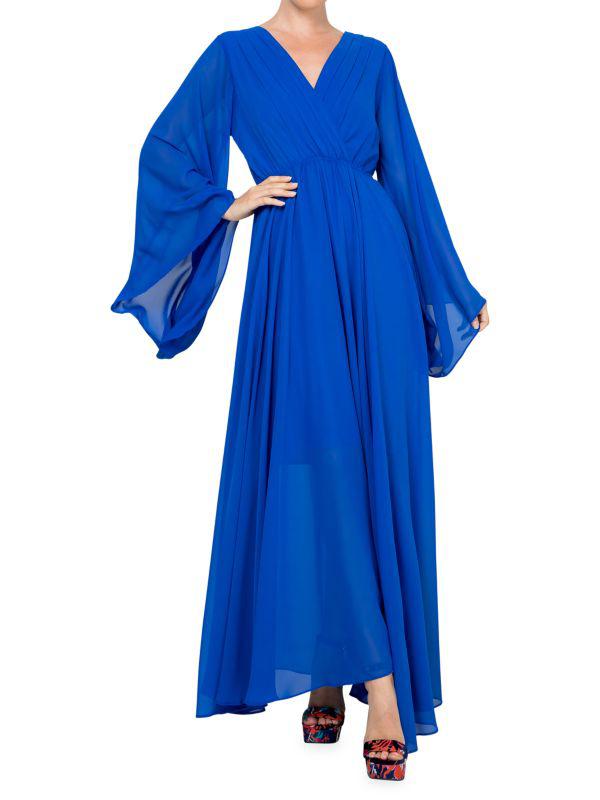 Meghan LA Sunset Surplice Chiffon Maxi Dress