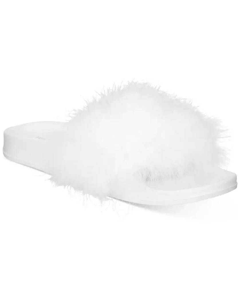 INC International Women's Marabou Pool Slides, Created for Macy's 1