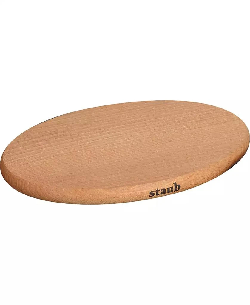 Staub 11.4" Oval Magnetic Wood Trivet 1
