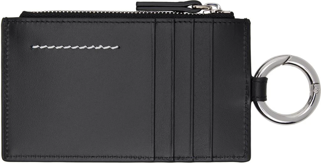 MM6 Black Numeric Leather Key Ring Wallet 2