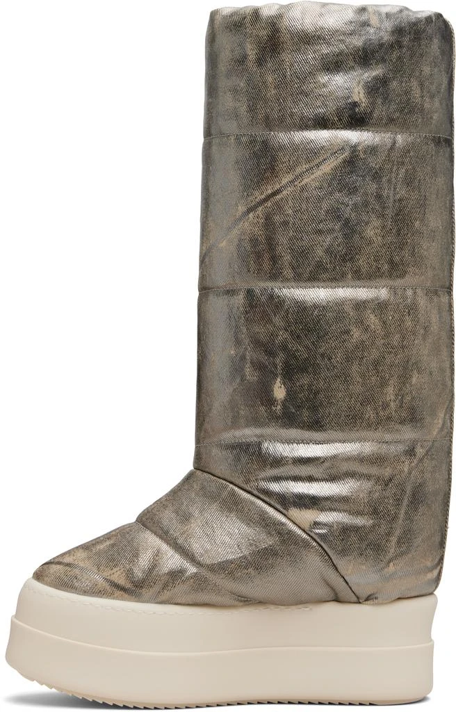Rick Owens Silver Concordians Mega Bumper Knee High Lunar Boots 3
