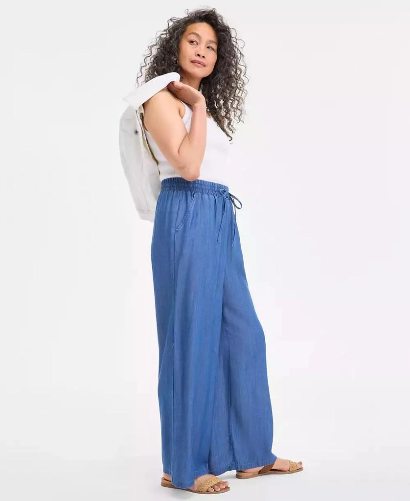Style & Co Women's Chambray Wide-Leg Pants, Exclusively at Macy's 2
