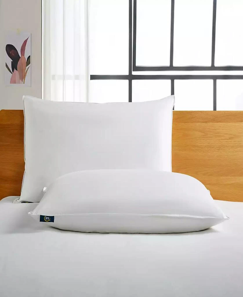 Serta White Goose Feather & Down Fiber Back Sleeper 2-Pack Pillow, King 2