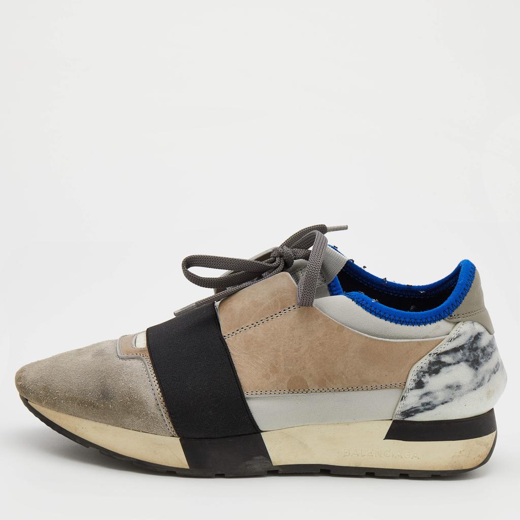 Balenciaga Balenciaga Grey Suede And Leather Race Runner Low Top Sneakers Size 38