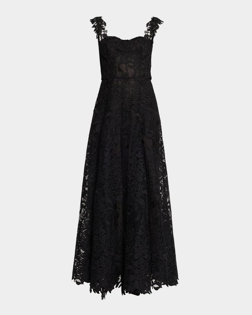 Oscar de La Renta Foxglove Lace Dress - Black