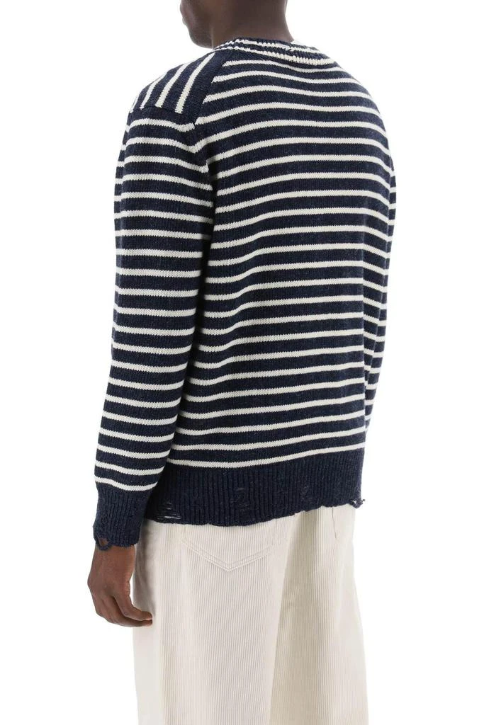 AMI ALEXANDRE MATTIUSSI Striped sweater with destroyed detailing 4