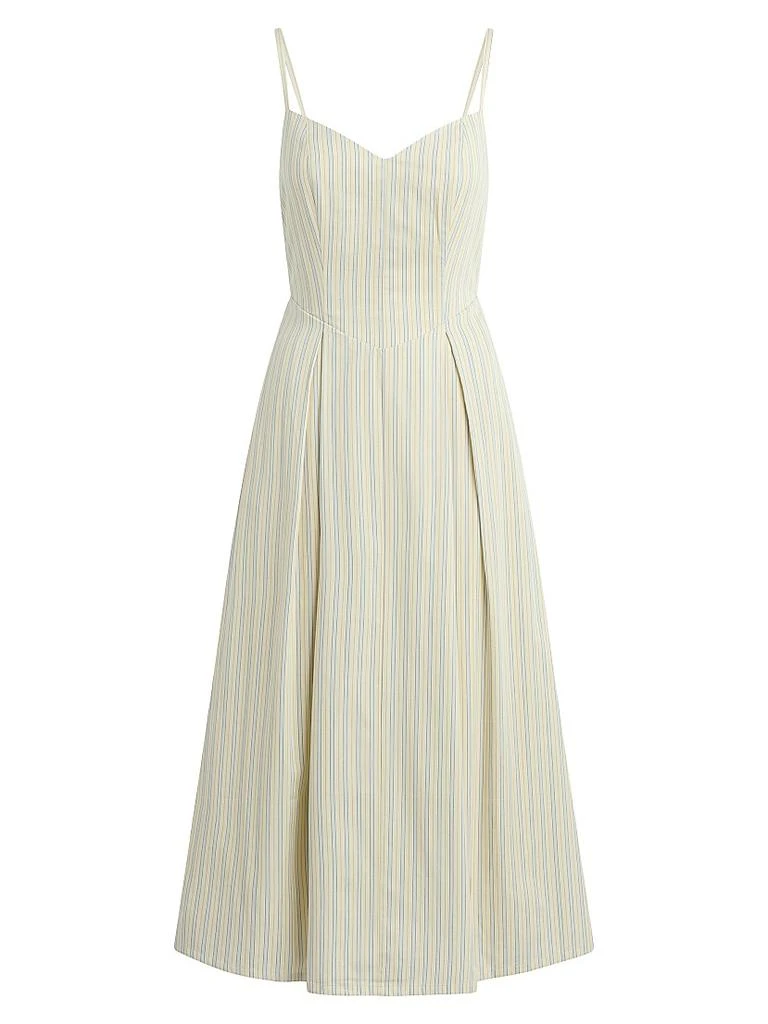 white christmas dresses All the Energy Pink Multi Stripe Cotton Sleeveless Midi Dress