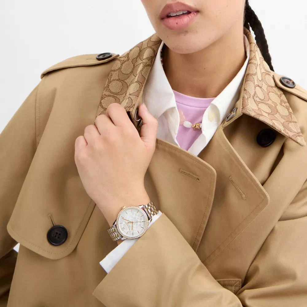 Coach Women\'s Two-Tone Gold and Silver Olivia Watch - 36mm Shop Olivia Watch, 36 Mm on Sale at BeyondStyle – Get 60  main image 2