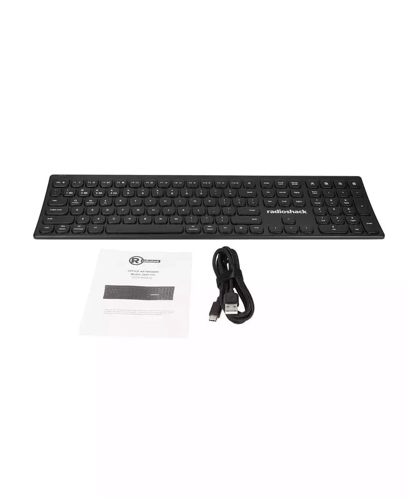 RadioShack 3-in-1 Curved Ergonomic Keyboard - Full-Size 111 Keys, USB / 2.4GHz / Bluetooth 5.1 2607174