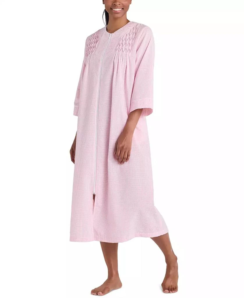 Miss Elaine Women
s 3/4-Sleeve Zip-Front Seersucker Robe 1