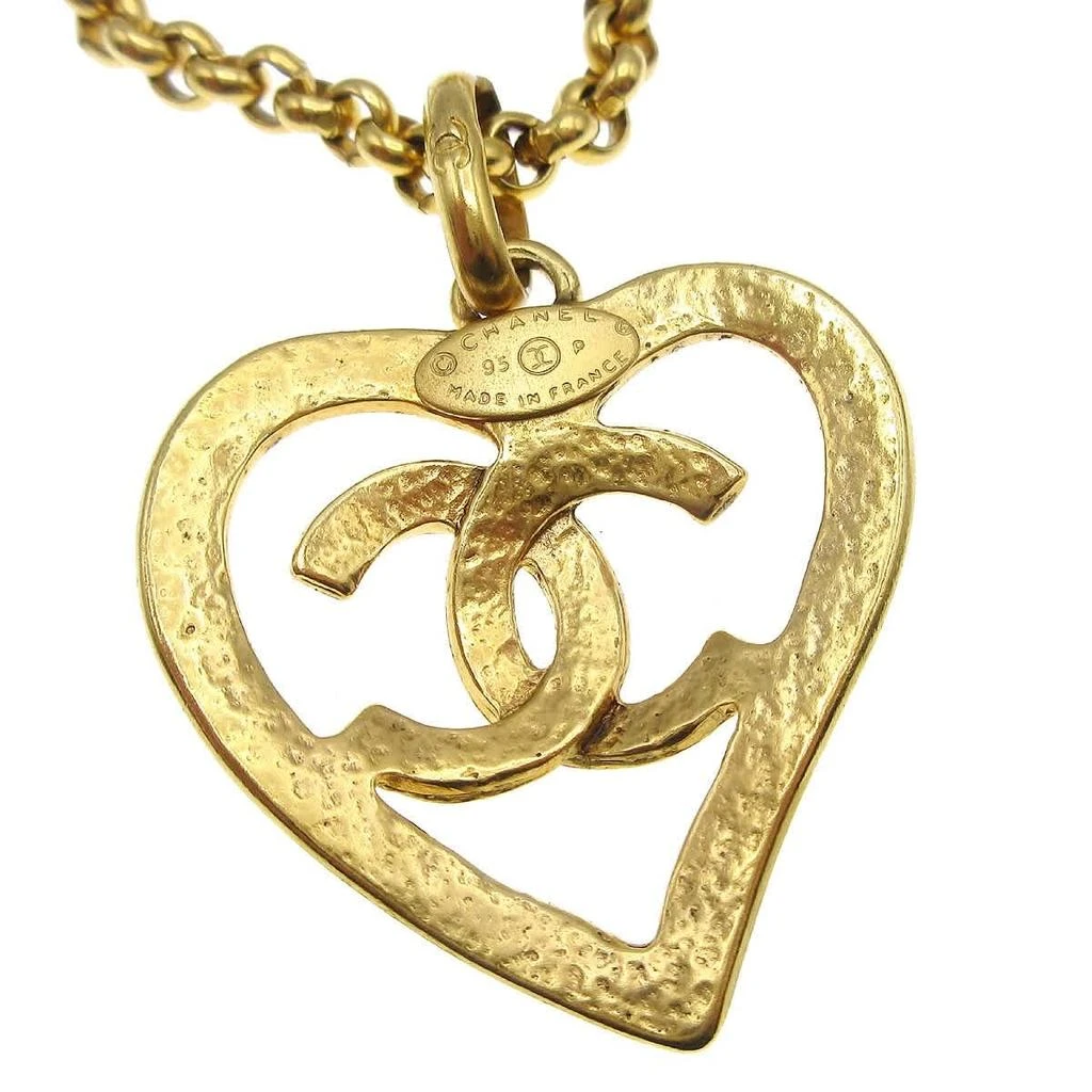 Chanel Cc Heart Pendant Necklace Metal _Plated Necklace Jewelry (Pre-Owned) 2
