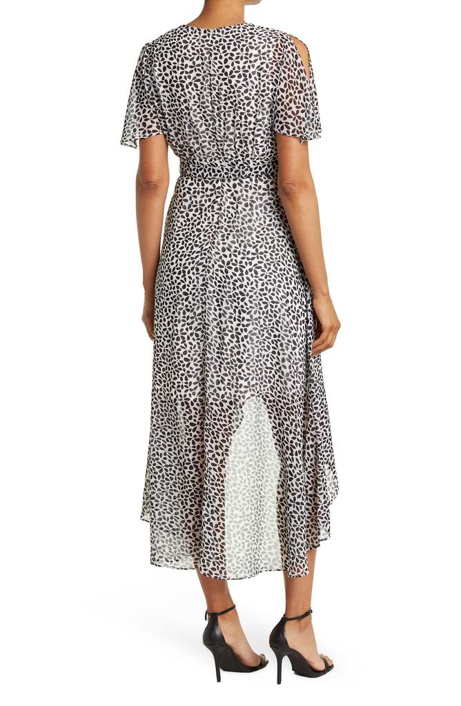 Eliza J Split Sleeve Faux Wrap Dress