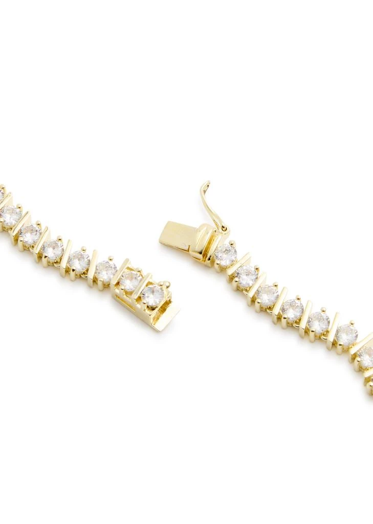 Kenneth Jay Lane Crystal-embellished 18kt gold-plated tennis necklace 4