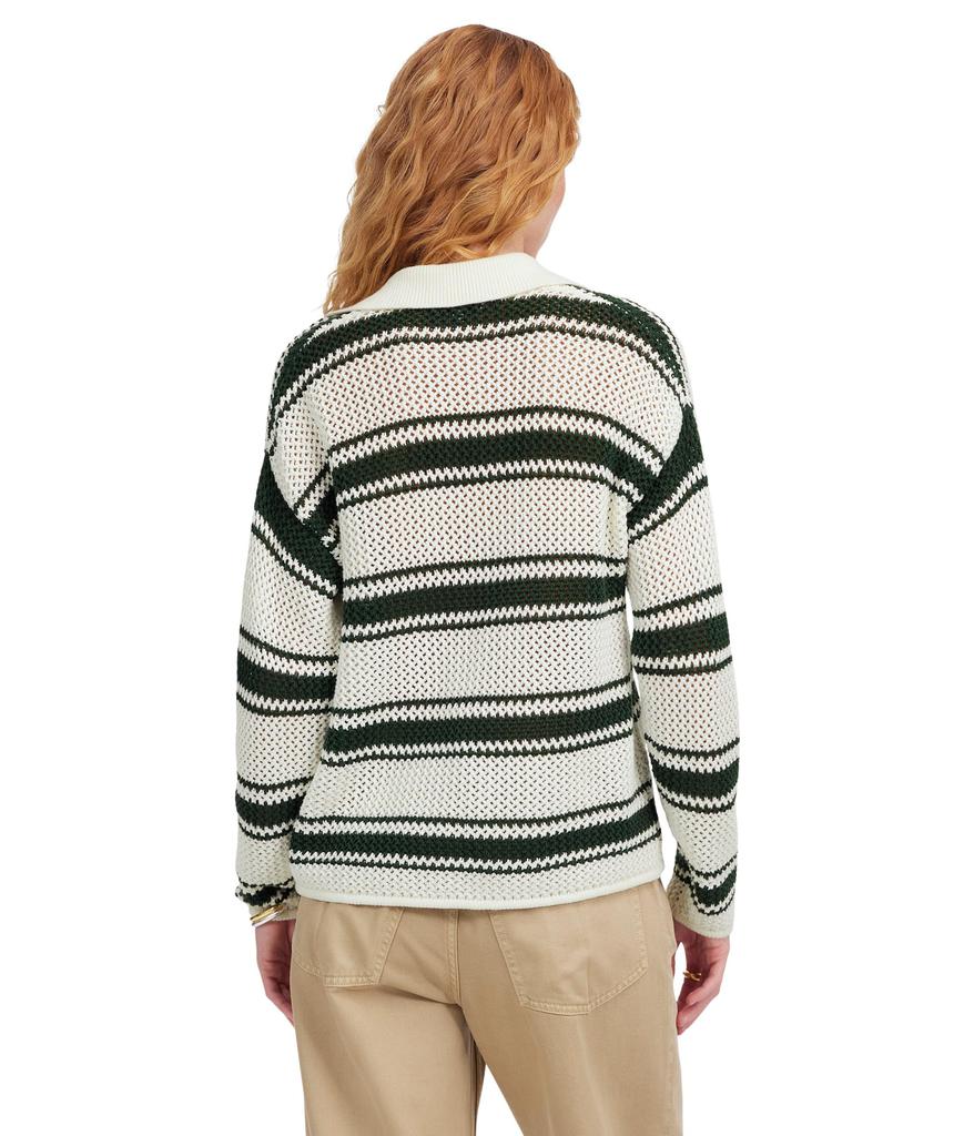 Madewell Stripe Madeleine Open Stitch Long Sleeve Polo