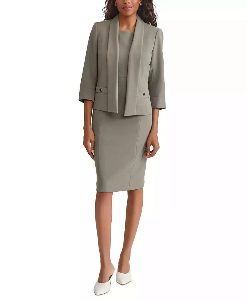 Kasper Women's Crewneck Sleeveless Sheath Dress, Regular & Petite 3