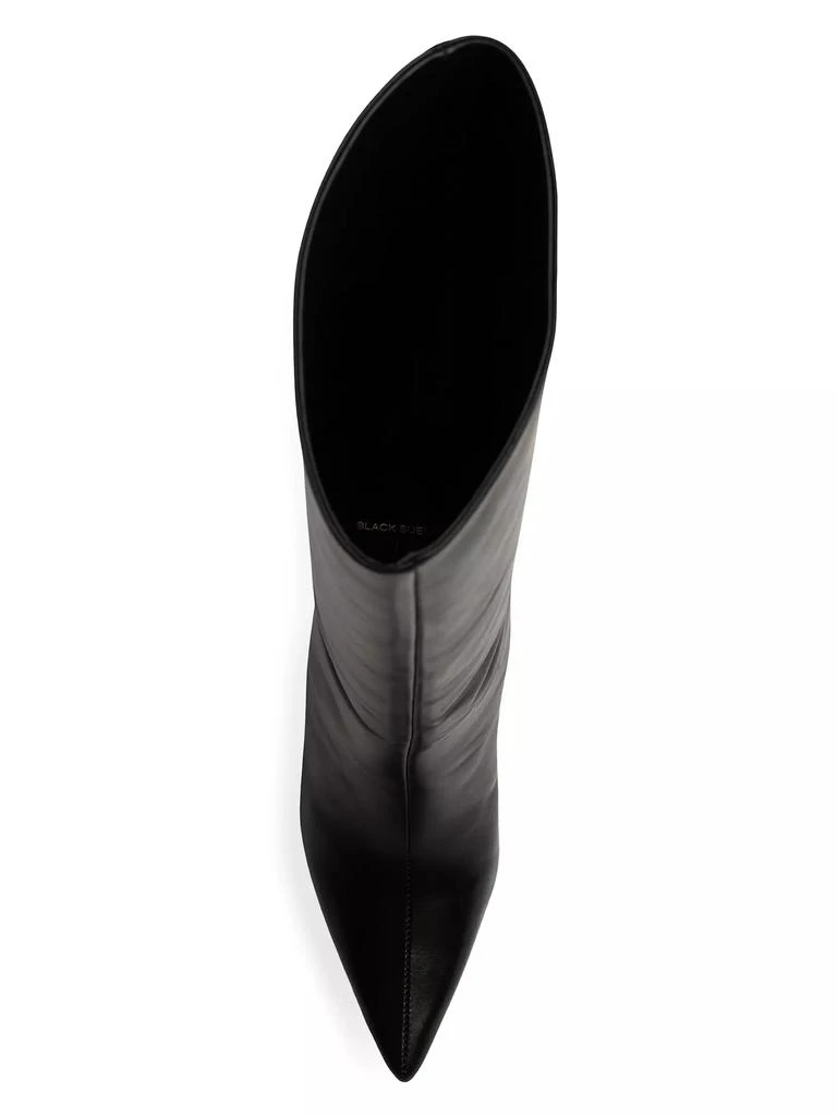 Black Suede Studio Ally Leather 100MM Boots 6