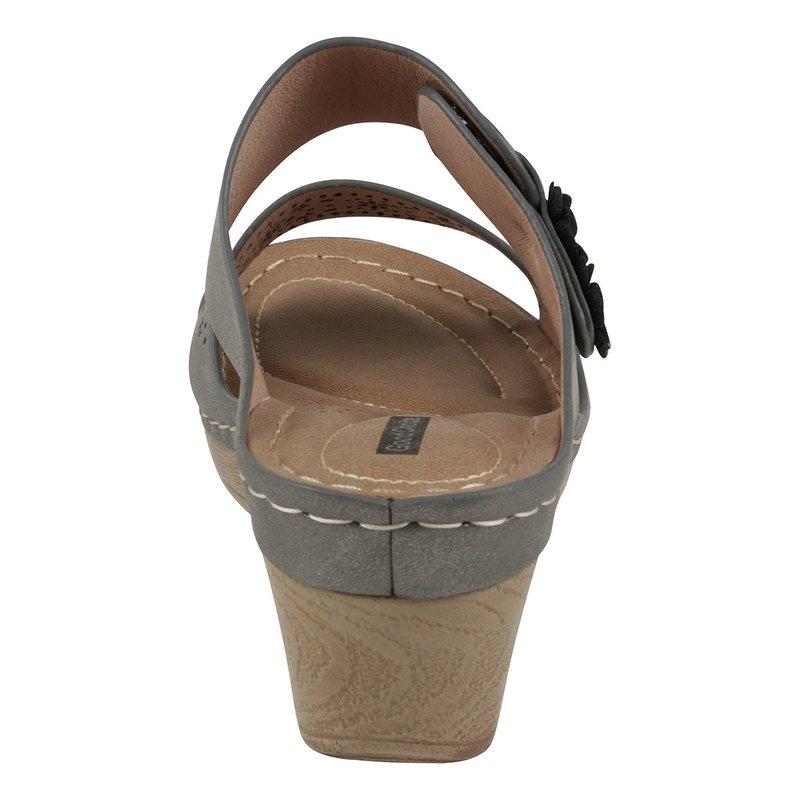 GC SHOES Theresa Pewter Wedge Sandal