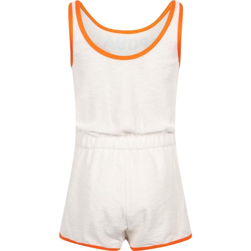 BANANA MOON Papaya club short terry beach jumpsuit in white and orange
