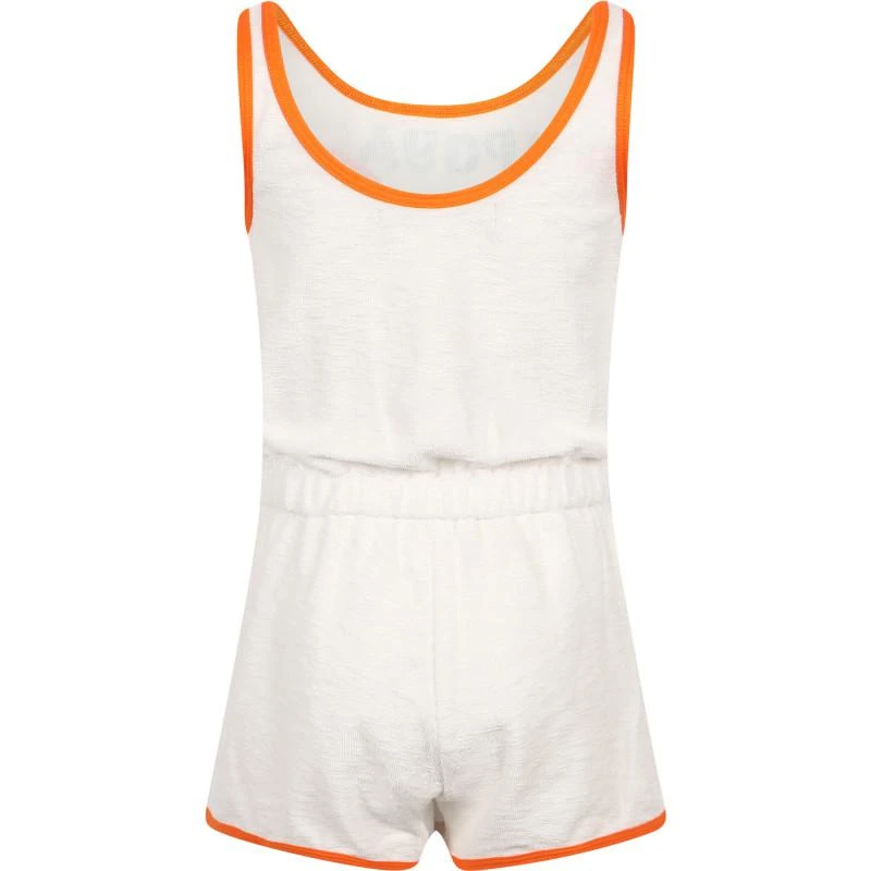 BANANA MOON Papaya club short terry beach jumpsuit in white and orange 2