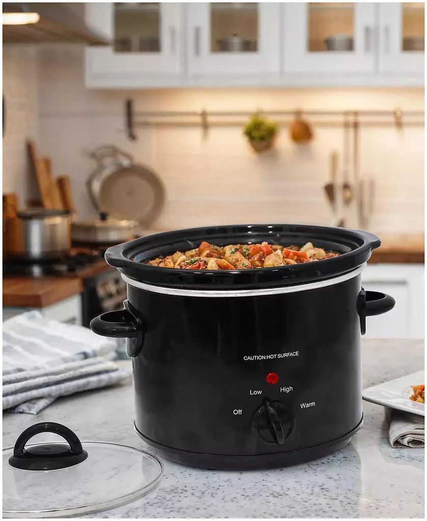 Elite Cuisine 3 Quart Slow Cooker Black 6