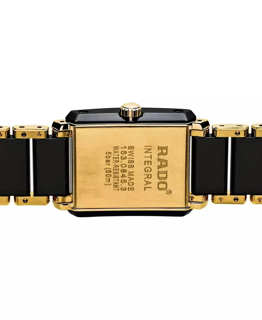 Rado Women's Swiss Integral Diamond Accent Black Ceramic & Gold-Tone Stainless Steel Bracelet Watch 23x33mm R20845712 3