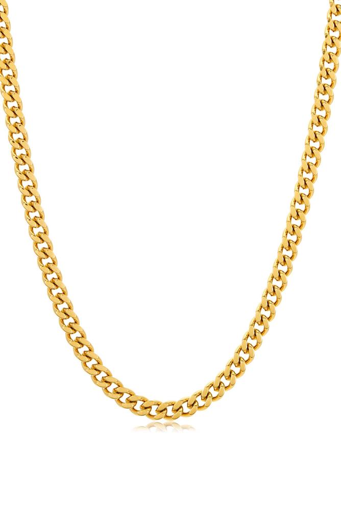 ADORNIA Men's Water Resistant Cuban Link Chain Necklace