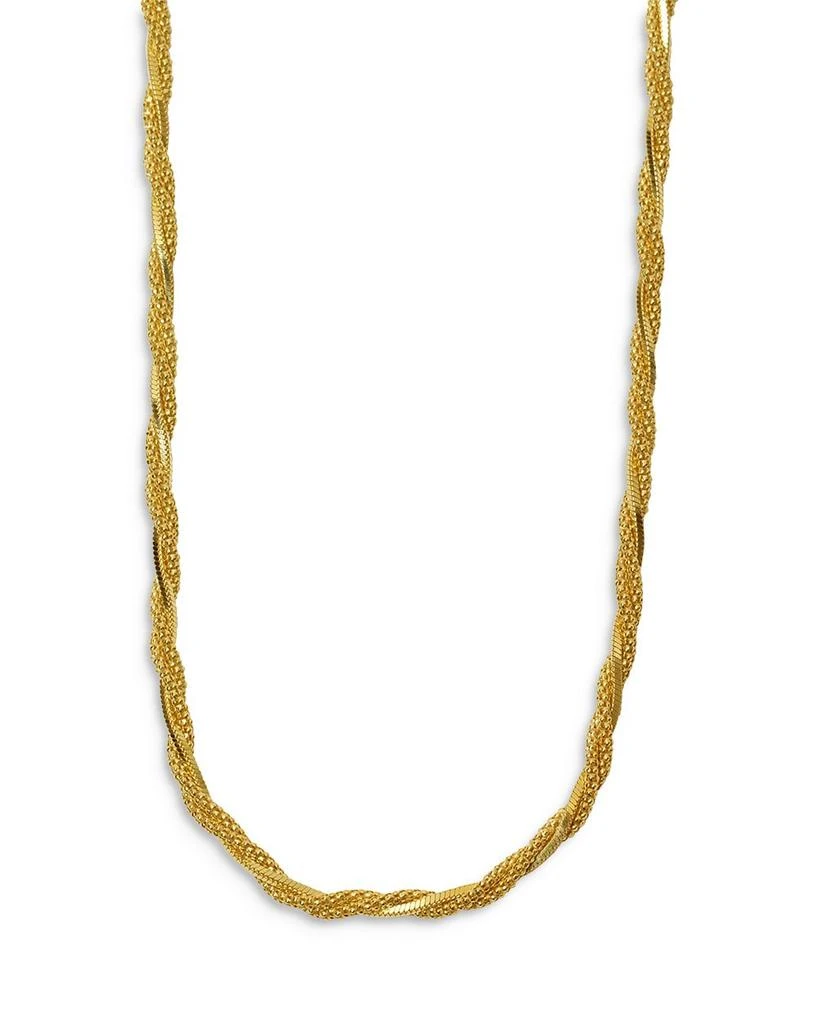 Argento Vivo Twisted Mixed Chain Thick Collar Necklace in 18K Gold Plated Sterling Silver, 16"-18" 1