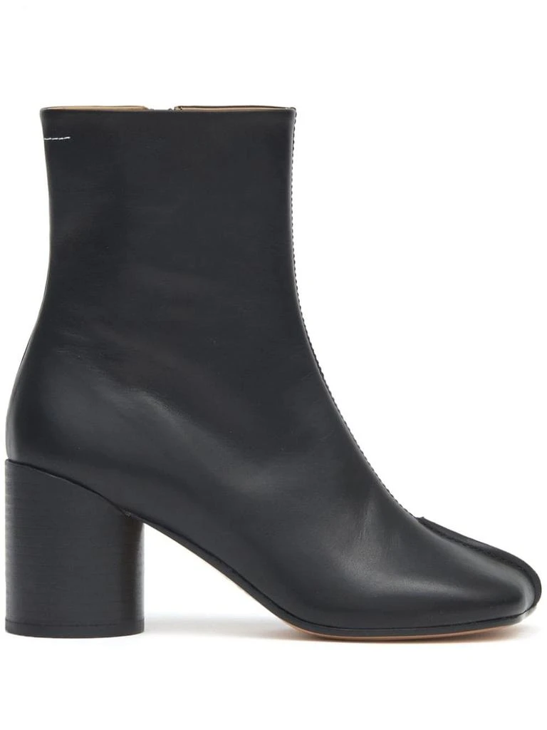 MM6 BLACK LEATHER TABI HIGH HEELS 1