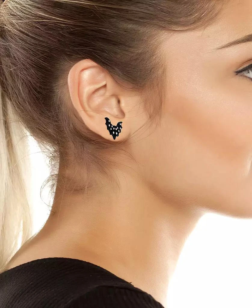 Betsey Johnson Faux Stone Bat Stud Earrings 2